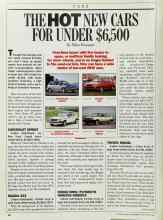 Better Homes & Gardens November 1986 Magazine Article: THE HOT NEW CARS FOR UNDER $6,500