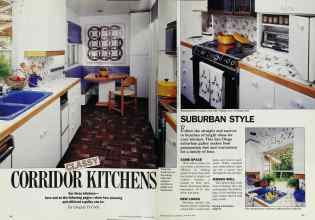 Better Homes & Gardens January 1987 Magazine Article: CLASSY CORRIDOR KITCHENS