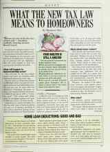 Better Homes & Gardens February 1987 Magazine Article: WHAT THE NEW TAX LAW MEANS TO HOMEOWNERS