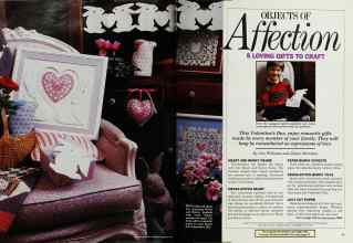 Better Homes & Gardens February 1987 Magazine Article: OBJECTS OF Affection 5 LOVING GIFTS TO CRAFT