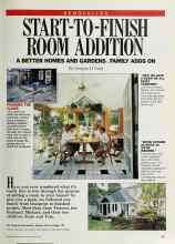 Better Homes & Gardens April 1987 Magazine Article: START-TO-FINISH ROOM ADDITION