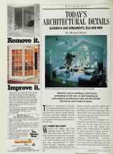 Better Homes & Gardens April 1987 Magazine Article: TODAY'S ARCHITECTURAL DETAILS