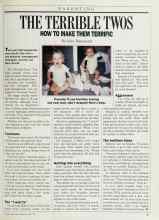 Better Homes & Gardens April 1987 Magazine Article: THE TERRIBLE TWOS HOW TO MAKE THEM TERRIFIC