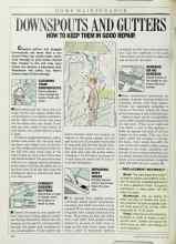 Better Homes & Gardens April 1987 Magazine Article: DOWNSPOUTS AND GUTTERS HOW TO KEEP THEM IN GOOD REPAIR