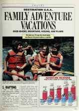 Better Homes & Gardens April 1987 Magazine Article: DESTINATION U.S.A. FAMILY ADVENTURE VACATIONS