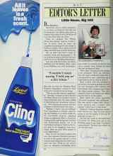 Better Homes & Gardens May 1987 Magazine Article: EDITOR'S LETTER