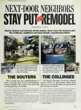 Better Homes & Gardens June 1987 Magazine Article: NEXT-DOOR NEIGHBORS STAY PUT AND REMODEL