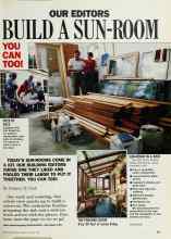 Better Homes & Gardens August 1987 Magazine Article: OUR EDITORS BUILD A SUN-ROOM