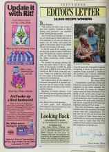 Better Homes & Gardens September 1987 Magazine Article: EDITOR'S LETTER