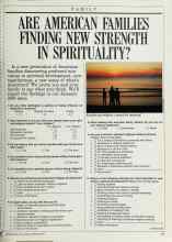 Better Homes & Gardens September 1987 Magazine Article: ARE AMERICAN FAMILIES FINDING NEW STRENGTH IN SPIRITUALITY?