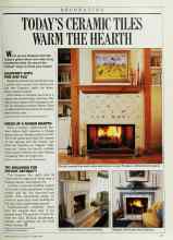 Better Homes & Gardens October 1987 Magazine Article: TODAY'S CERAMIC TILES WARM THE HEARTH