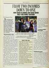 Better Homes & Gardens October 1987 Magazine Article: FROM TWO INCOMES DOWN TO ONE