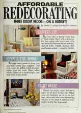 Better Homes & Gardens November 1987 Magazine Article: AFFORDABLE REDECORATING THREE ROOM REDOS--ON A BUDGET!