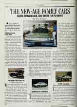 Better Homes & Gardens November 1987 Magazine Article: THE NEW-AGE FAMILY CARS