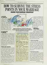 Better Homes & Gardens November 1987 Magazine Article: HOW TO SURVIVE THE STRESS POINTS IN YOUR MARRIAGE