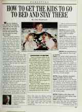 Better Homes & Gardens November 1987 Magazine Article: HOW TO GET THE KIDS TO GO TO BED AND STAY THERE