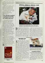 Better Homes & Gardens November 1987 Magazine Article: SPECIAL ANIMALS, SPECIAL CARE