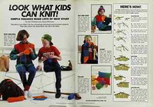 Better Homes & Gardens November 1987 Magazine Article: LOOK WHAT KIDS CAN KNIT!