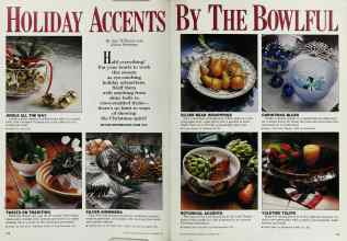 Better Homes & Gardens November 1987 Magazine Article: HOLIDAY ACCENTS BY THE BOWLFUL