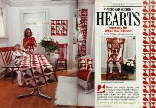Better Homes & Gardens February 1988 Magazine Article: PIECED-AND-PATCHED HEARTS