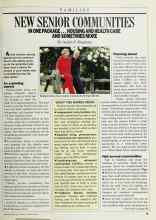 Better Homes & Gardens March 1988 Magazine Article: NEW SENIOR COMMUNITIES
