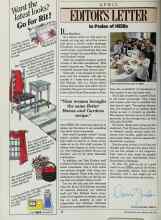 Better Homes & Gardens April 1988 Magazine Article: EDITOR'S LETTER