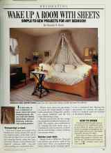 Better Homes & Gardens May 1988 Magazine Article: WAKE UP A ROOM WITH SHEETS