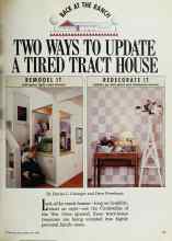 Better Homes & Gardens May 1988 Magazine Article: TWO WAYS TO UPDATE A TIRED TRACT HOUSE