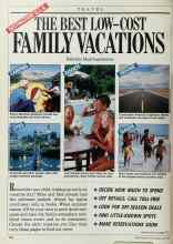 Better Homes & Gardens May 1988 Magazine Article: THE BEST LOW-COST FAMILY VACATIONS