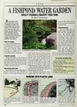 Better Homes & Gardens June 1988 Magazine Article: A FISHPOND/WATER GARDEN