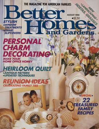 Better Homes & Gardens August 1988 Magazine Cover