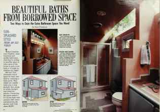 Better Homes & Gardens August 1988 Magazine Article: BEAUTIFUL BATHS FROM BORROWED SPACE