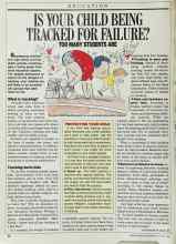 Better Homes & Gardens October 1988 Magazine Article: IS YOUR CHILD BEING TRACKED FOR FAILURE?