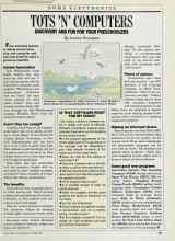 Better Homes & Gardens October 1988 Magazine Article: TOTS 'N' COMPUTERS