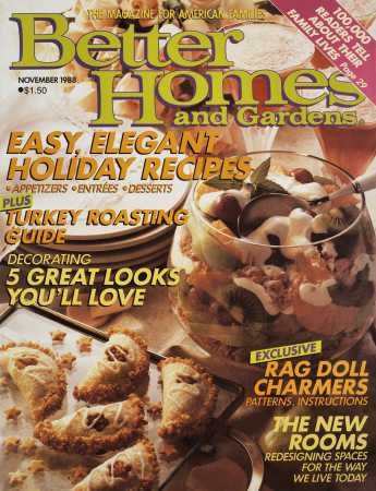 Better Homes & Gardens November 1988 Magazine Cover