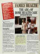 Better Homes & Gardens November 1988 Magazine Article: THE ABCs OF HOME HEALTH CARE