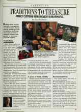 Better Homes & Gardens December 1988 Magazine Article: TRADITIONS TO TREASURE