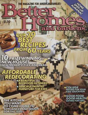 Better Homes & Gardens February 1989 Magazine Cover