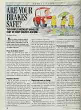 Better Homes & Gardens March 1989 Magazine Article: ARE YOUR BRAKES SAFE?