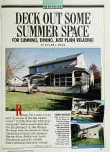 Better Homes & Gardens May 1989 Magazine Article: DECK OUT SOME SUMMER SPACE FOR SUNNING, DINING, JUST PLAIN RELAXING