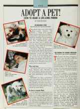 Better Homes & Gardens May 1989 Magazine Article: ADOPT A PET!