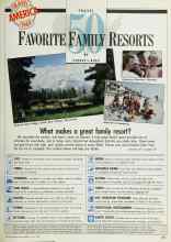 Better Homes & Gardens May 1989 Magazine Article: 50 FAVORITE FAMILY RESORTS