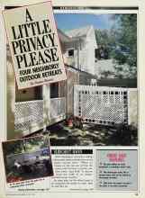 Better Homes & Gardens June 1989 Magazine Article: A LITTLE PRIVACY, PLEASE