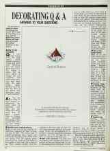 Better Homes & Gardens October 1989 Magazine Article: DECORATING Q & A