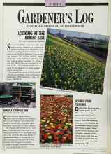 Better Homes & Gardens October 1989 Magazine Article: GARDENER'S LOG