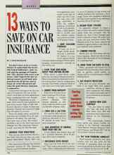 Better Homes & Gardens October 1989 Magazine Article: 13 WAYS TO SAVE ON CAR INSURANCE