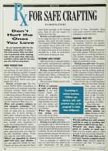 Better Homes & Gardens November 1989 Magazine Article: RX FOR SAFE CRAFTING