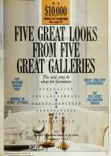 Better Homes & Gardens November 1989 Magazine Article: FIVE GREAT LOOKS FROM FIVE GREAT GALLERIES