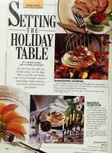Better Homes & Gardens November 1989 Magazine Article: SETTING THE HOLIDAY TABLE