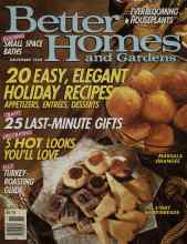 Better Homes & Gardens November 1989 Magazine Cover